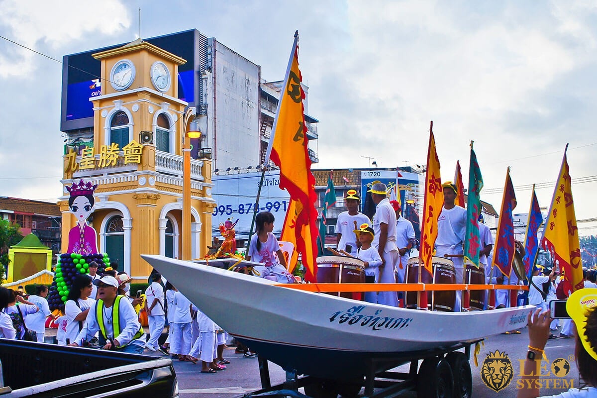 Festive procession through the streets - Phuket Vegetarian festival