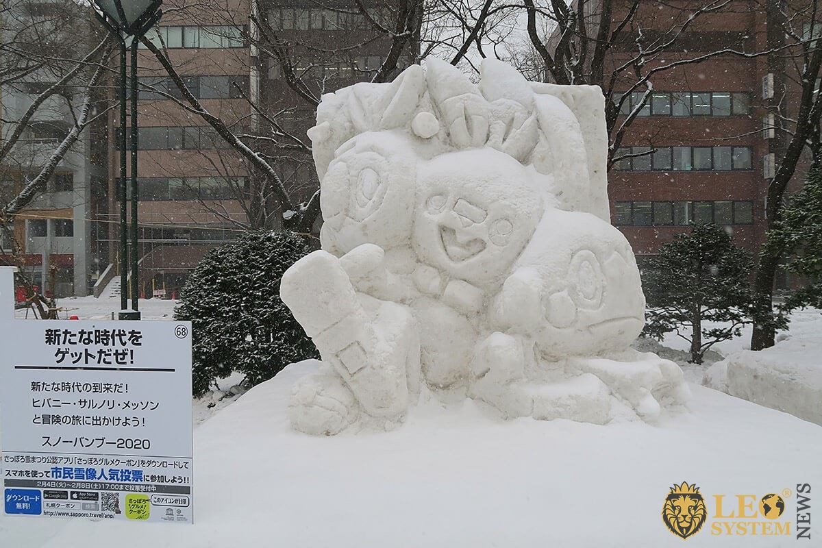 View of the snow sculpture in Sapporo, Hokkaido Province