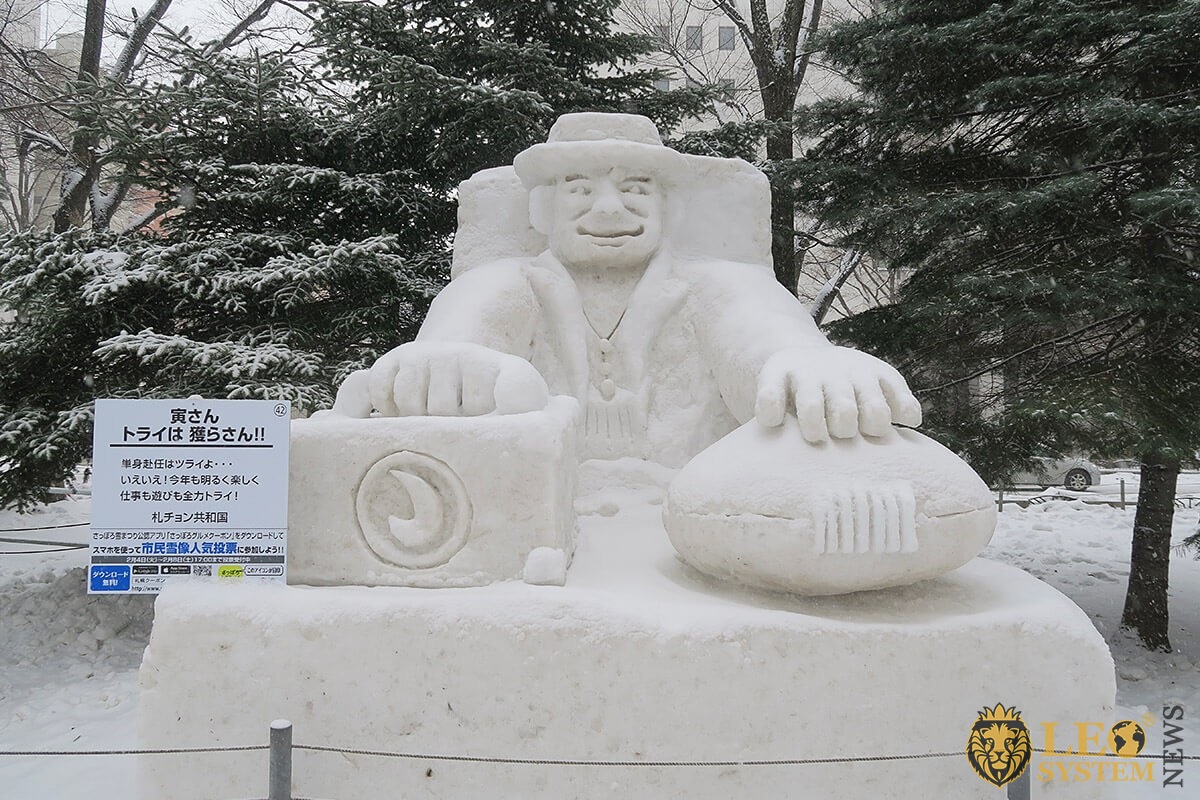 Image of a snow sculpture in Sapporo