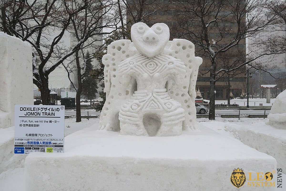 Snow sculpture in Sapporo Snow Festival 2020, Hokkaido Province, Japan