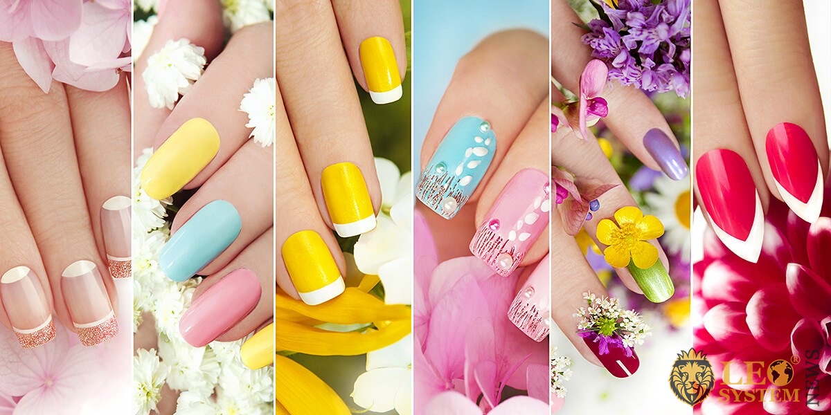 Various combinations of beautiful manicure for women