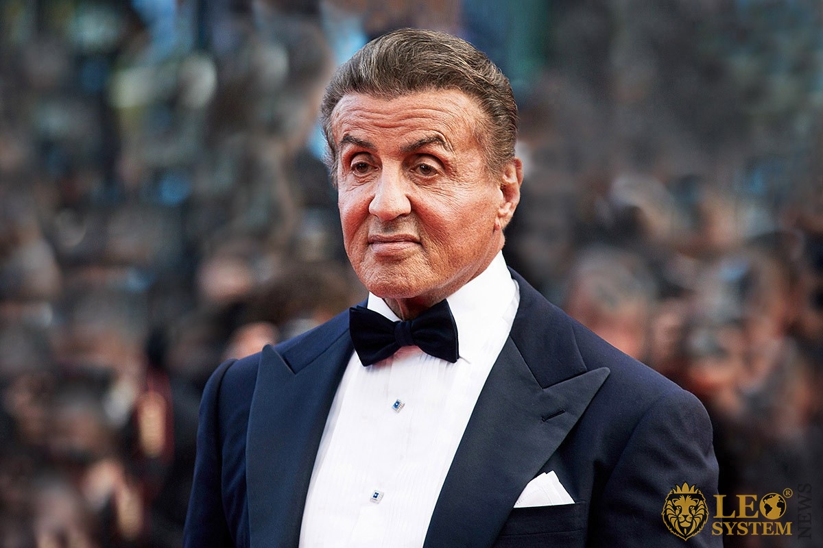 Image of the look of the magnificent American actor Sylvester Stallone