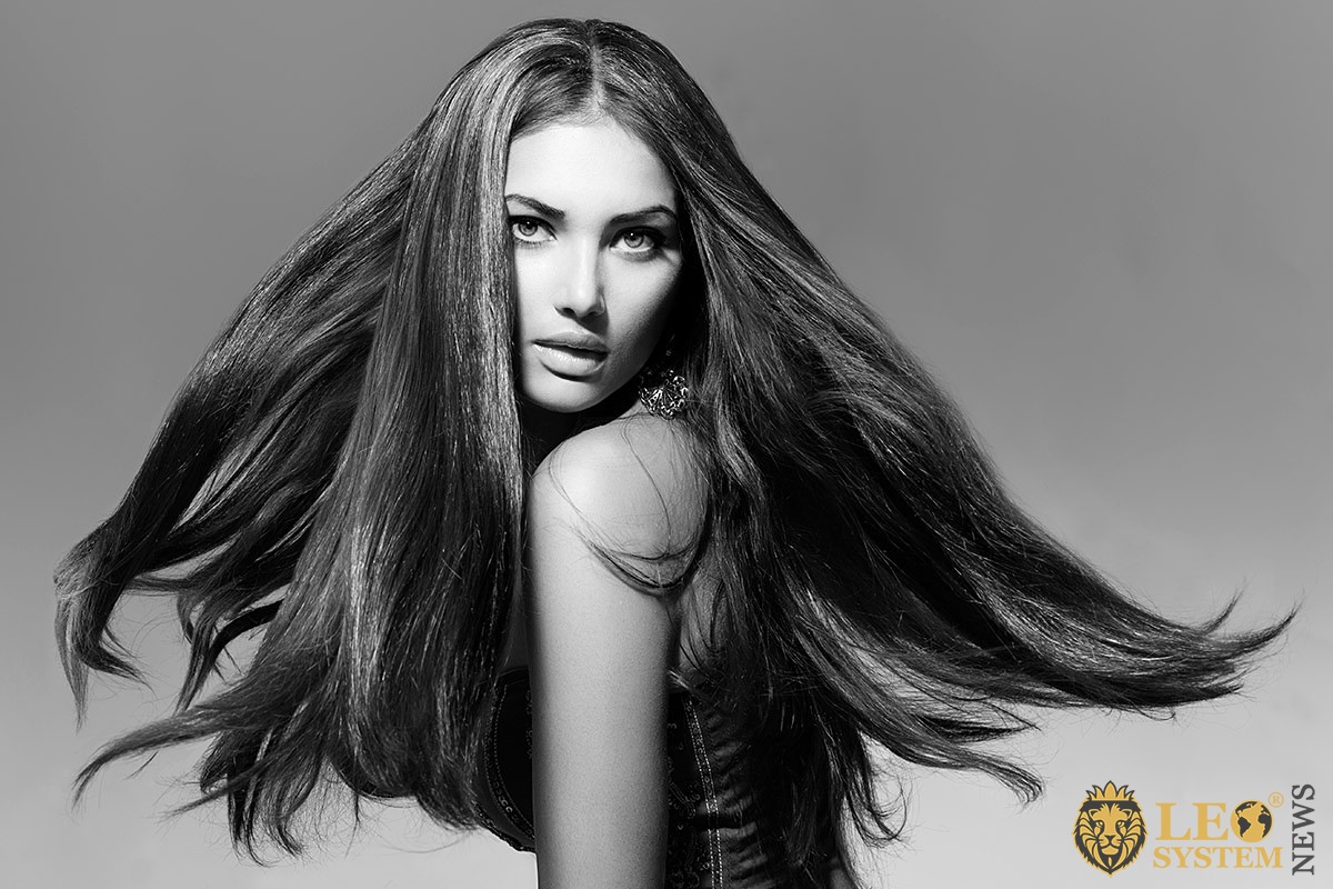 Image of a beautiful woman with long flowing hair