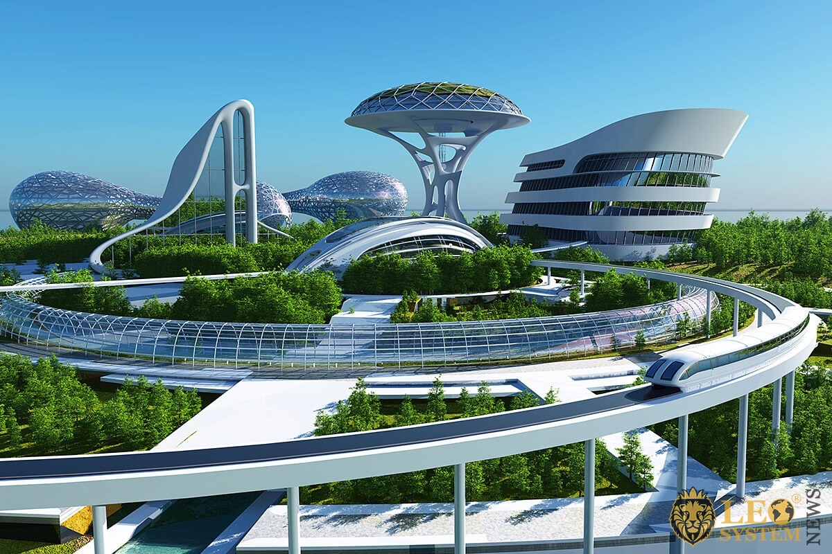 View of the evolutionary city of the future