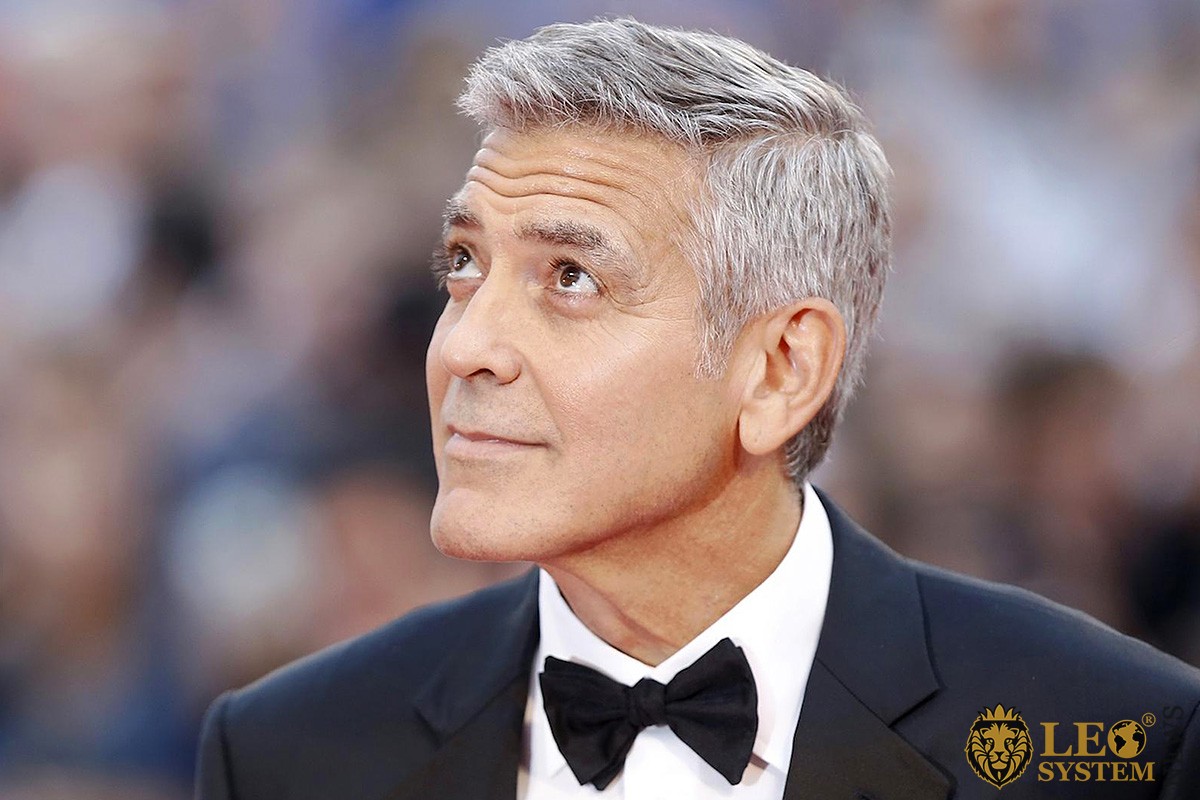 American actor George Clooney with a smile on his face