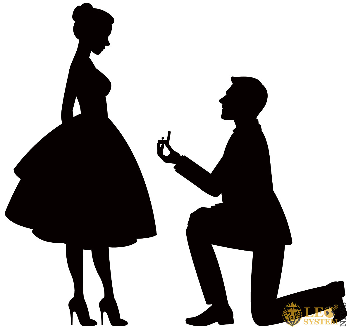 Image of a man who gives a gold ring to a girl